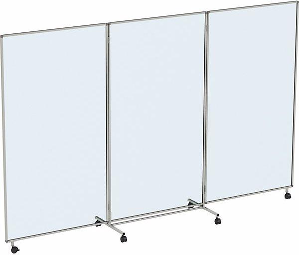 Image du produit Carto Cloison pliante mobile, en verre acrylique, avec 3 panneaux, h x l x p 1905 x