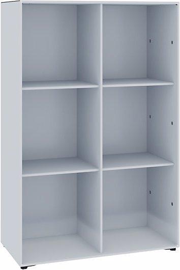Actual product image Mauser Open shelf unit, 2 x 3 compartments, white aluminium.