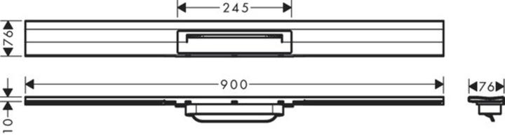 Actual product image hansgrohe HG shower channel RainDrain Flex can be shortened, wall mounting 900mm matt black (900 mm)