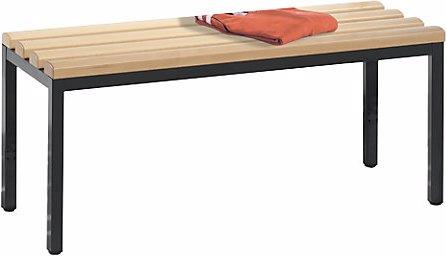 Actual product image C+P BASIC cloakroom bench, without back rest, without shoe rack, beech wood, length (100 cm)