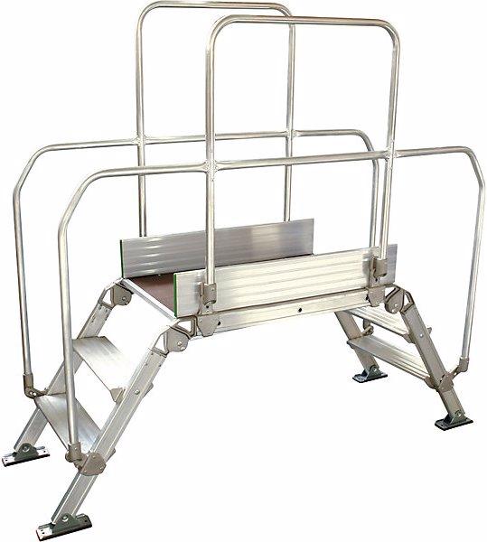 Actual product image Facal Aluminium ladder bridging, overall max. load 200 kg, 3 steps, platform 900 x 530 (Scaffolding, 90 cm)