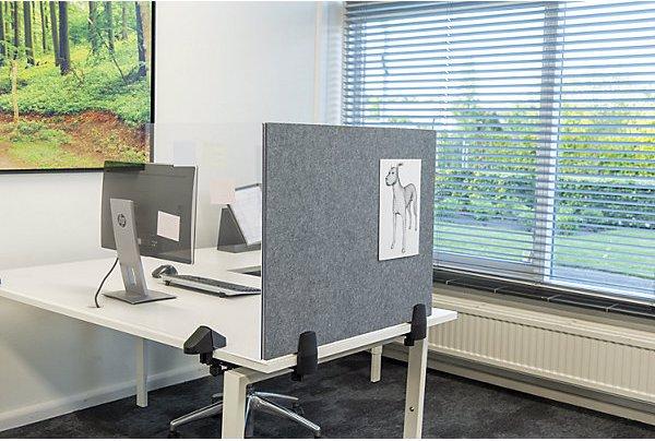 Actual product image smiT Desk partition for an individual workplace, enamel and PET felt surface, white /
