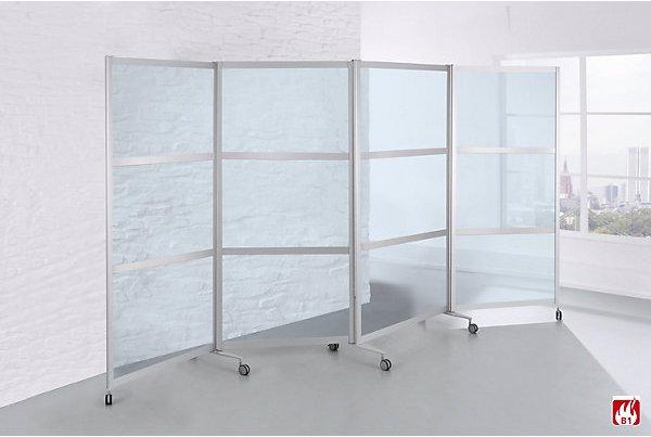 Image du produit BST Systeme Cloison mobile pliante, difficilement inflammable, cadre en aluminium avec vitre