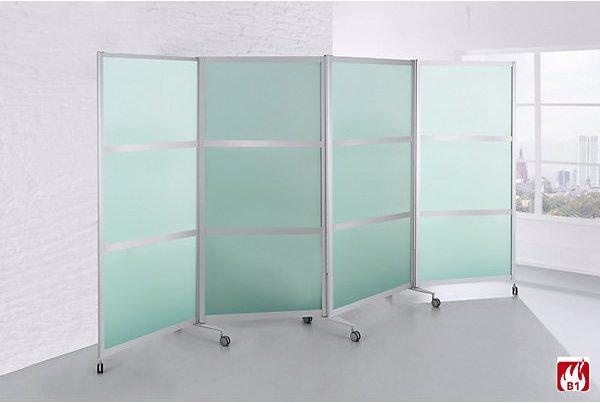 Image du produit BST Systeme Cloison mobile pliante, difficilement inflammable, cadre en aluminium avec vitre