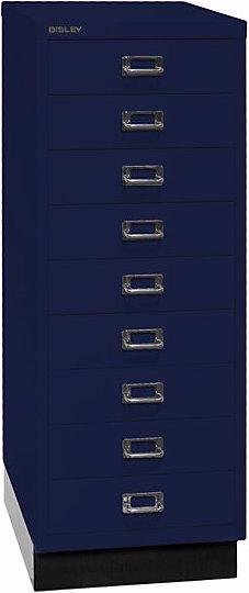 Actual product image Bisley MultiDrawer™ 39 series, with plinth, A3, 9 drawers, oxford blue, black.