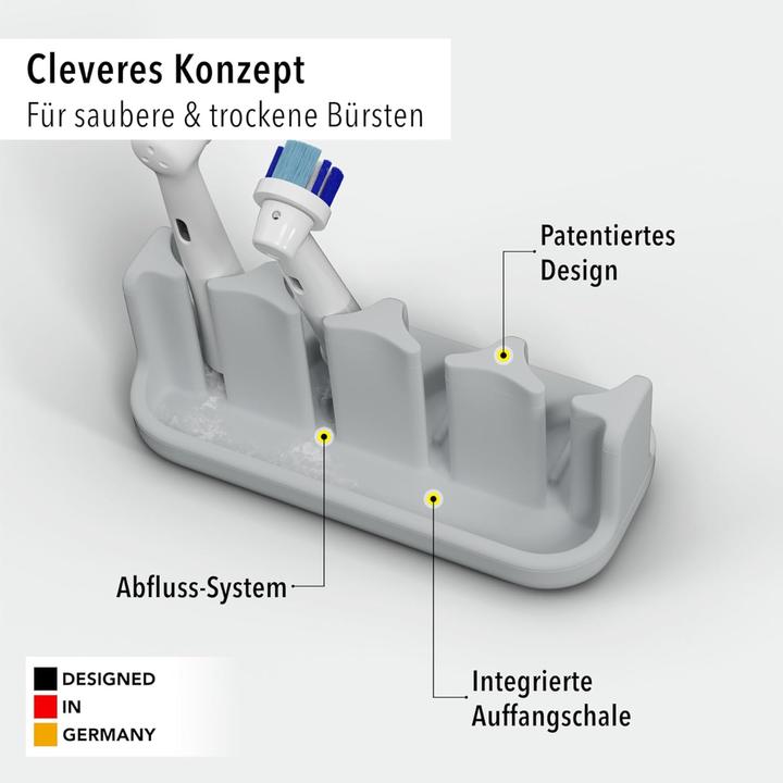 Produktbild Qikfresh Aufsteckbürstenhalter 4er Grau (Zahnbürstenhalter)
