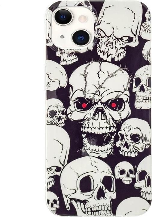 Produktbild Cover-Discount iPhone 15 Plus - Nachtleuchtende Silikon Hülle Totenkopf (Apple iPhone 15 Plus)