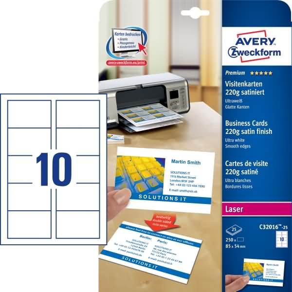 Produktbild Avery Premium Visitenkarten (220 g/m², 500 x, 8.5 x 5.4 cm)