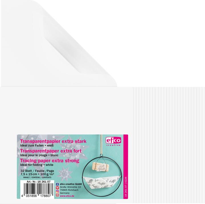 Actual product image Efco Tracing paper for folding "Extra strong (100 g/m², 32 x)