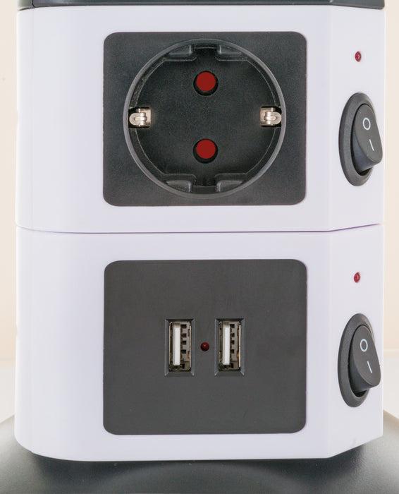 Produktbild Schwaiger Steckdosentower 7xSchuko+2x USB (7 x, USB-C, CEE 7/3, 1.80 m)