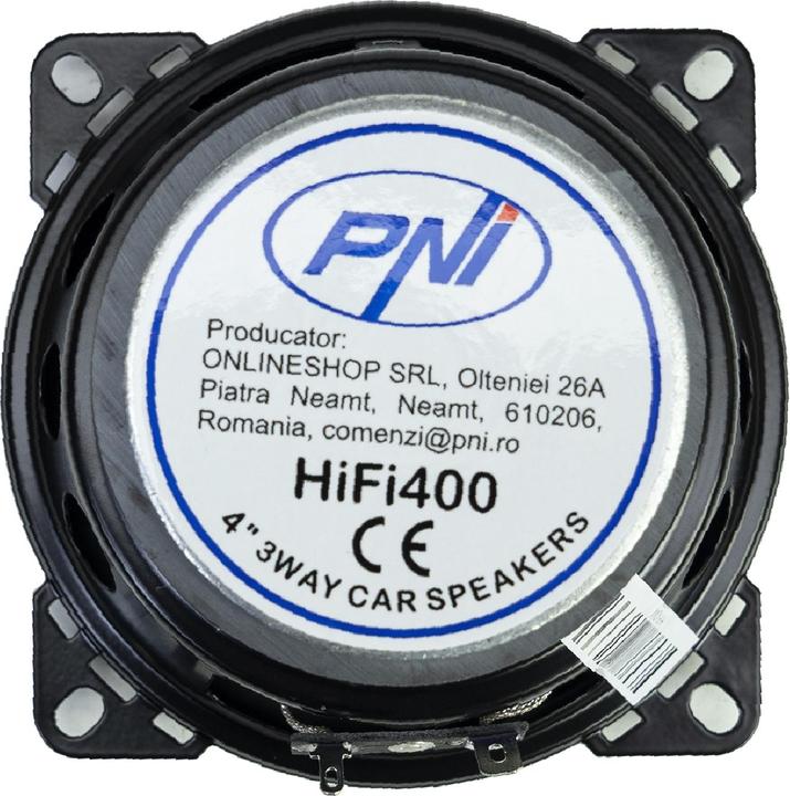 Immagine prodotto PNI Altoparlante coassiale per auto HiFi400, 80 W, 4 Ohm, 10 cm, 3 vie, diametro nucleo iniezione (10 cm)