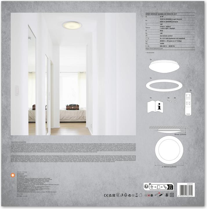 Actual product image Ledvance ORBIS SPARKLE 460MM 24W REMOTE-CCT LEDV (2600 lm)
