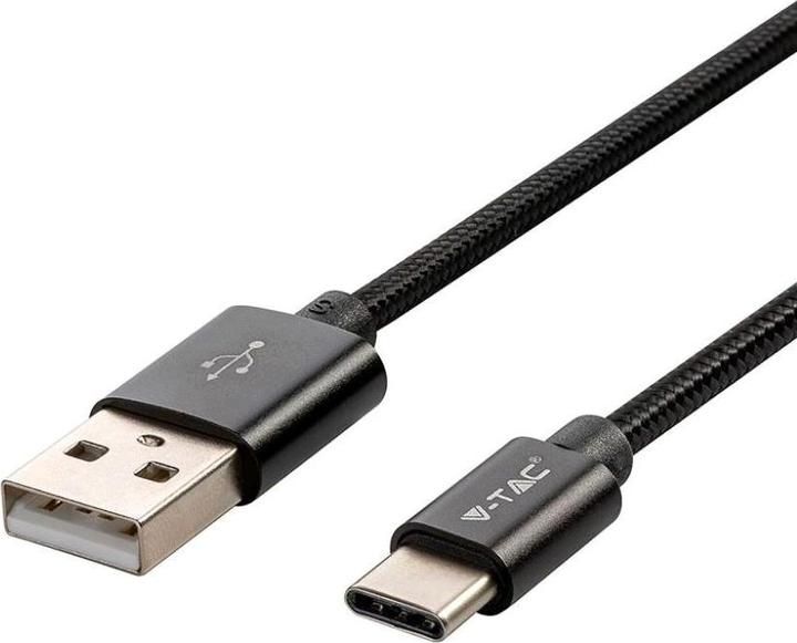 Produktbild V-TAC VT5334 1m Type C USB Kabel Schwarz Platinum Serie (1 m, USB 2.0)