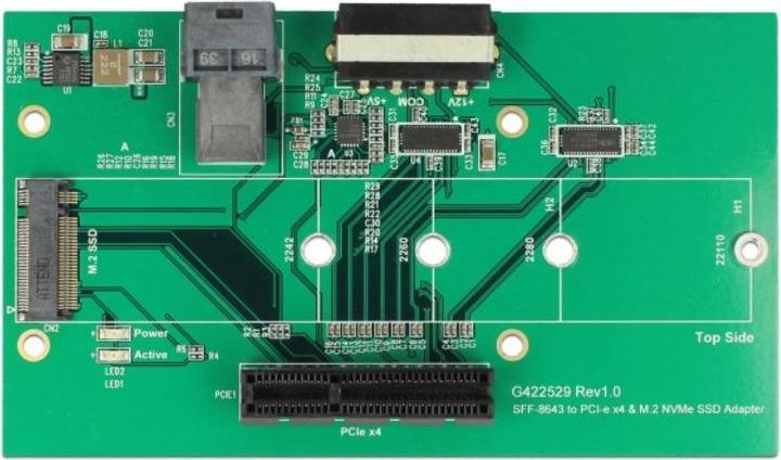 Produktbild Delock Adapter U.2 SFF-8643 > PCIe x4 oder M.2 Key M Slot