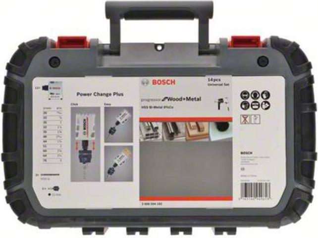 Produktbild Bosch Professional Zubehör 14-teiliges Universal-Set, 1 Lochsäge Progressor for Wood&Metal (20 mm, 22 mm, 25 mm, 32 mm, 35 mm, 40 mm, 44 mm, 76 mm, 60 mm, 51 mm, 64 mm)