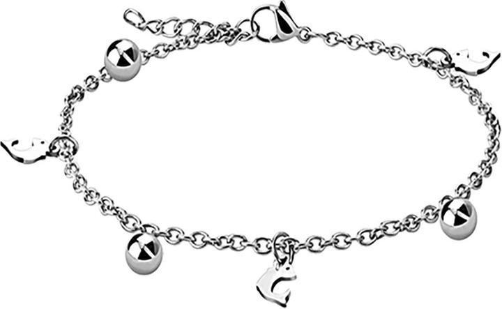 Produktbild Star Piercing Kette silber mit Kugeln und Delfin (Chirurgenstahl 316L)