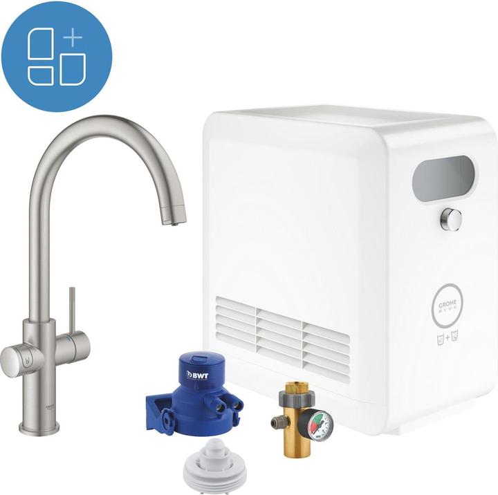 Image du produit Grohe Robinet de cuisine avec fonction filtre Blue supersteel mat 31323