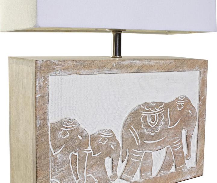 Actual product image DKD Home Decor Desk lamp White Brown Mango wood 50 W 220 V 33 x 12 x 41 cm