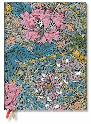 Actual product image Morris Pink Honeysuckle (William Morris) Ultra 12-month Vertical Hardback Dayplanner 2025 (Elas (English)