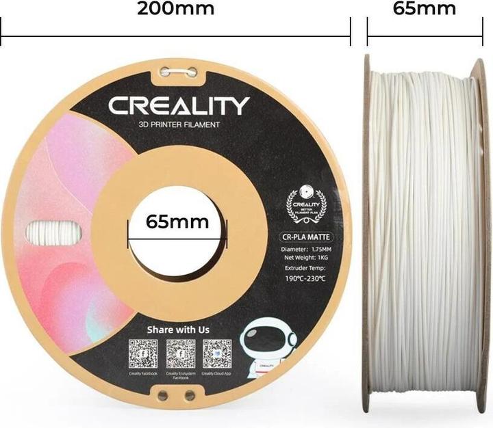 Produktbild Creality PLA Silk White (PLA, 1.75 mm, 1000 g, Weiss)