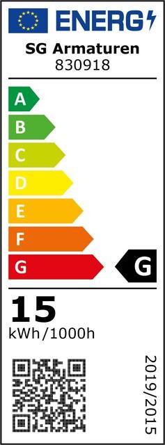 Energy Label Sg LED globe lamp E27 G95 15W 3000K ws 830918 (E27, 15 W, 1200 lm, 1 x, G)
