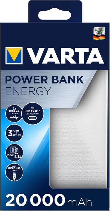 Image du produit Varta Energy 20000 (20000 mAh, 15 W, 74 Wh)