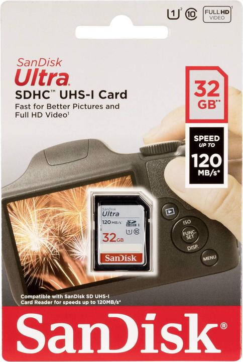 Actual product image SanDisk Ultra (32 GB, SDHC, U1, UHS-I)