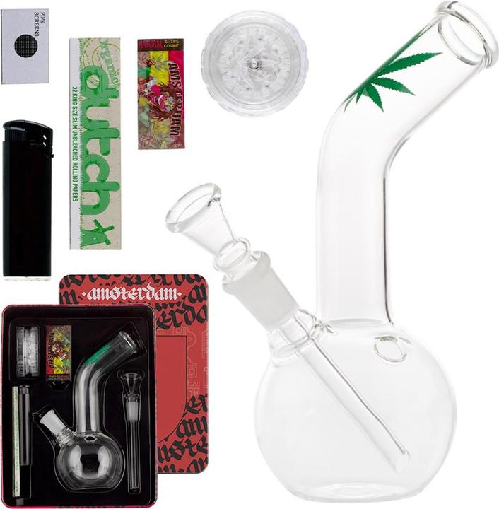 G-Rollz Leaf Bong giftset with 1 x Bong - 1 x Grinder - 1 x lighter - 5 x screen