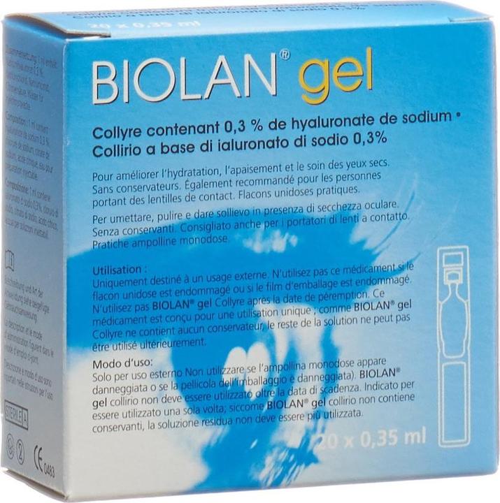 Actual product image Biolan Gel eye drops 20x0.35ml (7 ml, 20 x 0.35 ml, Biolan gel eye drops)