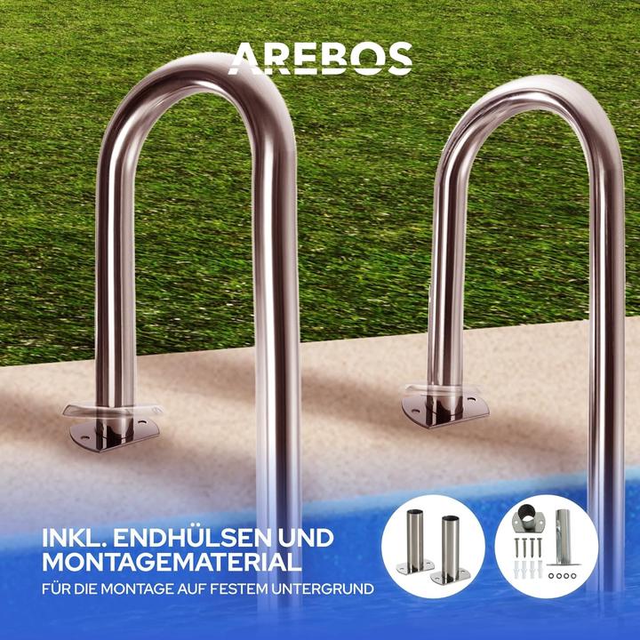 Actual product image Arebos Stainless steel pool ladder