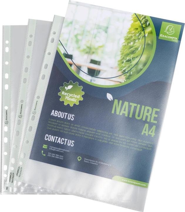Immagine prodotto Exacompta Beutel mit 50 Prospekthüllen, genarbt, Recycling-PP 90, für A4, Forever (A4, 50 x)