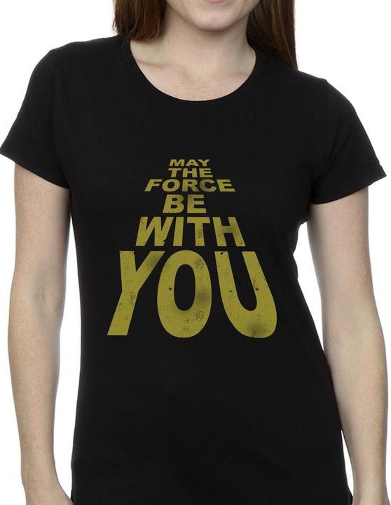 Actual product image Star Wars Womens/Ladies May The Force Be With You Cotton T-Shirt (XXL)