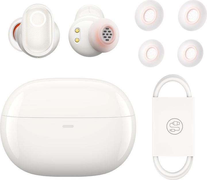 Actual product image Baseus Bowie WM05 Earphones creamy-white (ANC, 25 h, Wireless)