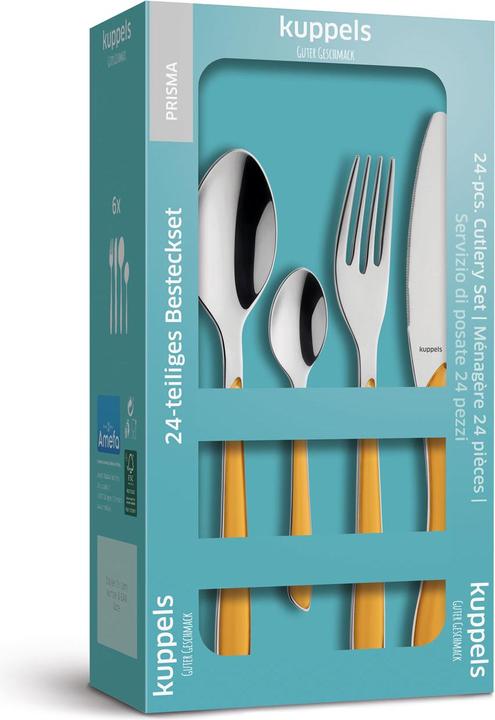 Actual product image Kuppels Cutlery set 24 pieces mustard yellow 2294 Prisma (24 Piece, Cutlery set)
