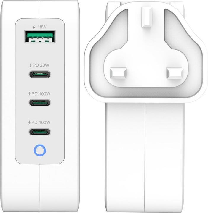 Produktbild j5Create JUP43130F-FN Caricatore GaN USB-C® a 4 porte da 130 W - UE, Interno, USB, Grigio, Bianco (130 W)