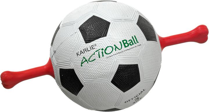 Image du produit Karlie Action Ball - Ballon de foot avec poignées en caoutchouc (Jouet à balle chien)
