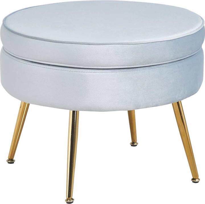 SalesFever Pouf sedile blu argento