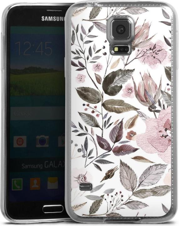 Actual product image DeinDesign Slim Case für Samsung Galaxy S5 Silikon Hülle Ultra Dünn Handyhülle Blumen Pastell Wasserfarbe (Samsung Galaxy S5)