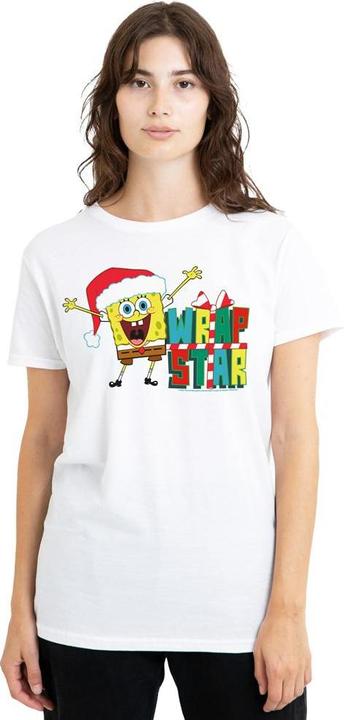 Immagine prodotto Spongebob Squarepants Wrap Star At Christmas Maglietta Adulto Unisex (L)