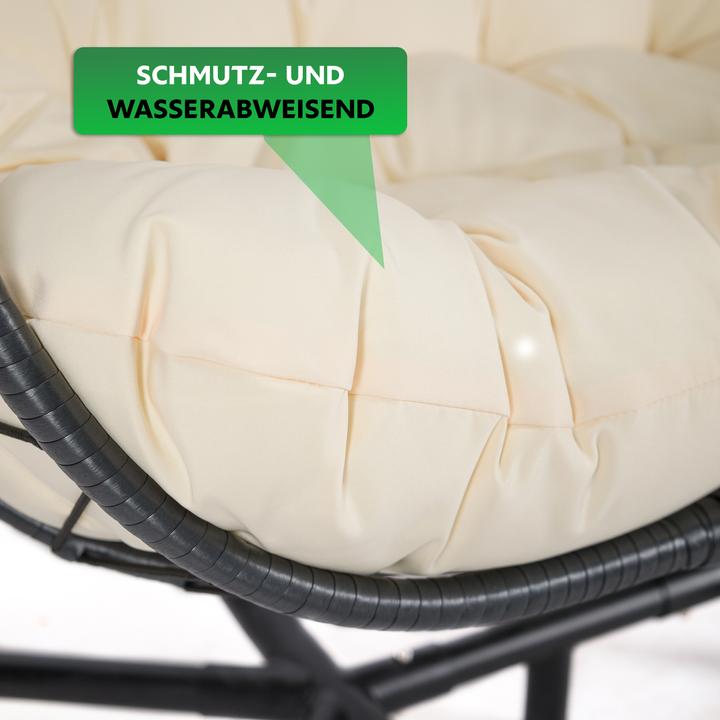 Actual product image ® Hängesessel Twin mit Gestell & weichem Kissen für 2 Personen (200 kg)