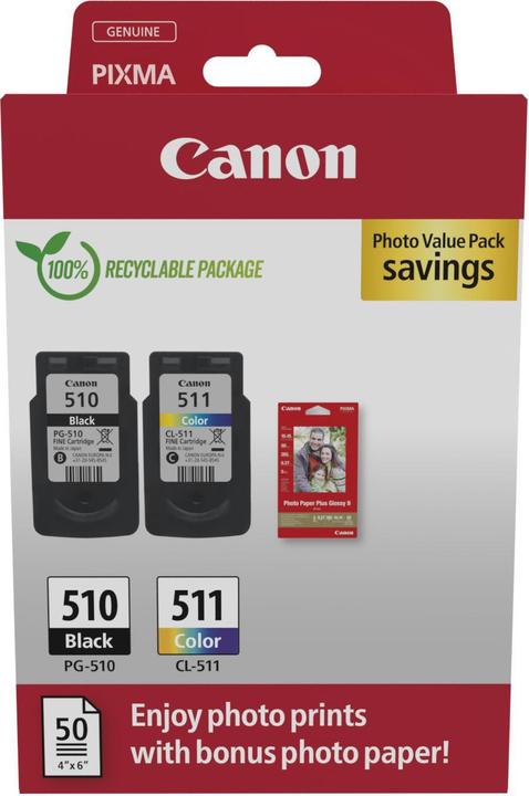 Actual product image Canon PG-510/CL-511 Ink Cartridge PVP (M, FC, C, Y)