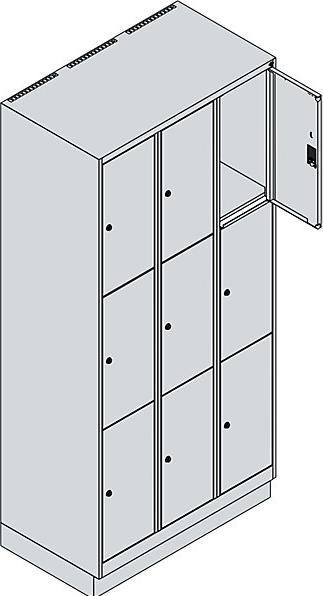 Produktbild C+P CP Classic PLUS Schließfachschrank hellgrau 080020-303 S10009, 9 Schließfächer 90,0 x 50,0 x 195,0