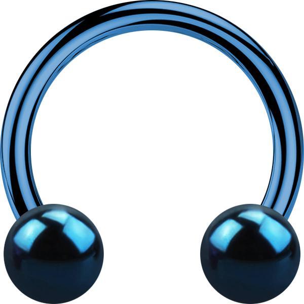 Produktbild Star Piercing Micro Circular Barbell dunkelblau mit zwei Kugeln (Chirurgenstahl 316L, ohne Messing)