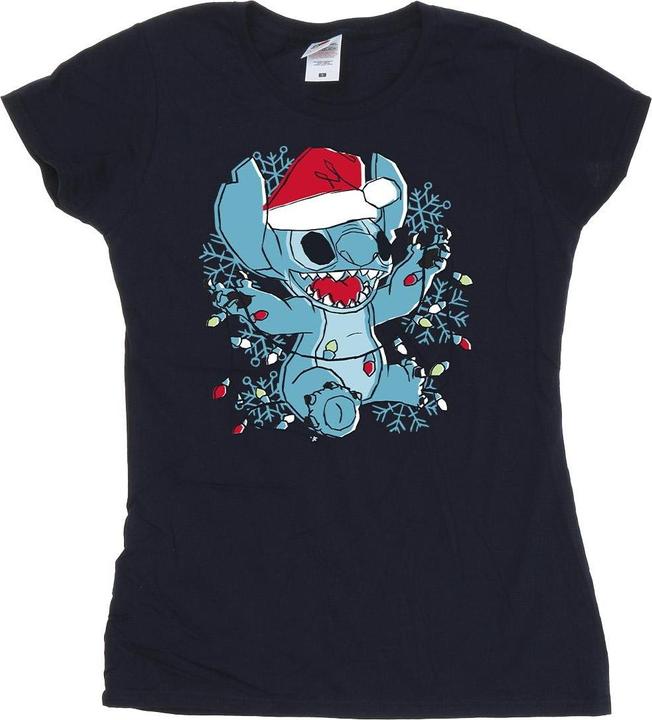 Immagine prodotto Disney Lilo And Stitch Christmas Lights Sketch Maglietta Donna (XL)