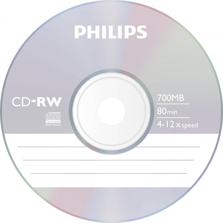 Immagine prodotto Philips 1x10 CD-RW 80Min 700MB 4-12x JC (10 x)