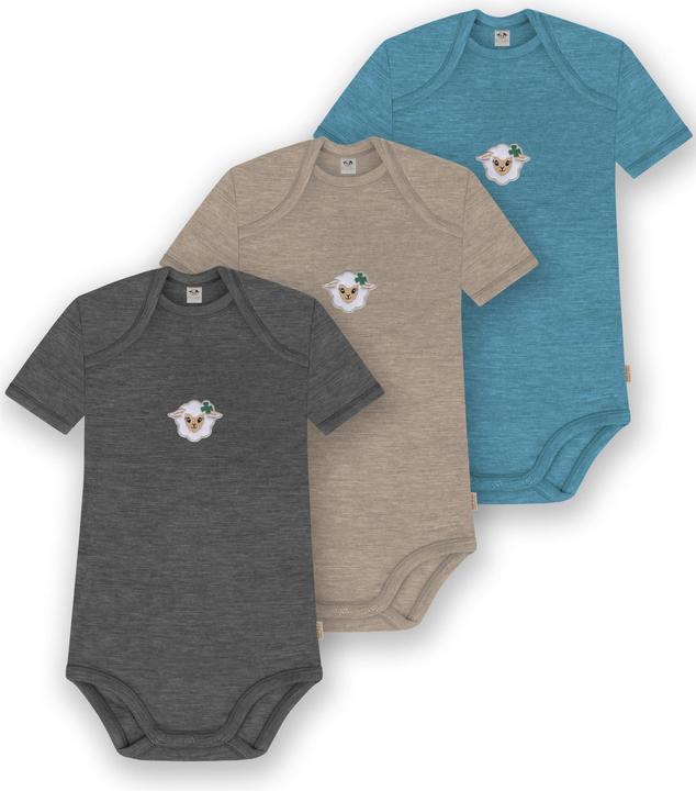 Normani 3er Set Baby Merino Body Kurzarm „Tauranga" - 9299