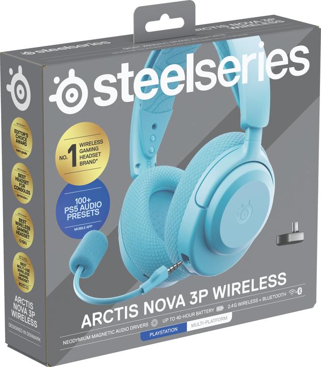 Produktbild SteelSeries Arctis Nova 3PW Aqua (Kabellos)