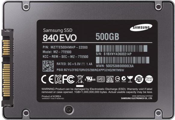 Produktbild Samsung 840 EVO Basic (500 GB, 2.5")