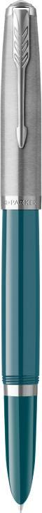 Actual product image Parker Fountain pen 51 Teal C.C. F (Palladium, Blue, 1 x)