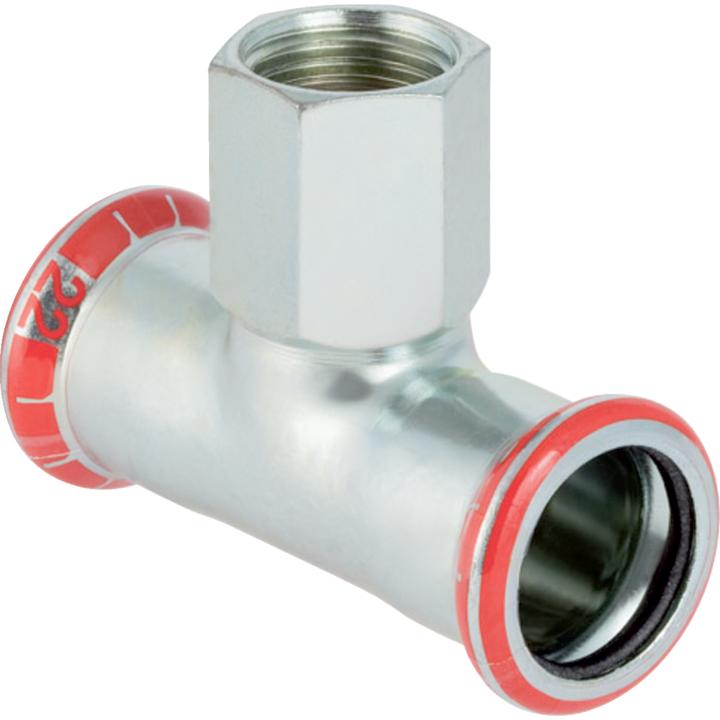 Produktbild Geberit Geb. Mapress FZ T-Stück 22x3/4 - Mapress FZ T-Stück mit Gewinde d22mm Rp3/4 d1=22mm
